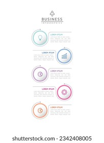 Plantilla de presentación de negocios de infografía vectorial con interconexión circular con 5 opciones.