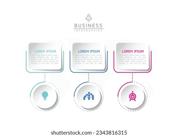 Vector infographic business presentation template connected with 3 options