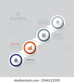 Vector infographic business presentation template with circular interconnection with 4 options.
