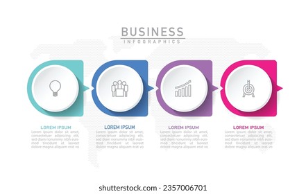 Vector infographic business presentation template connected with 4 options