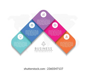 Vector infographic business presentation template connected with 5 options