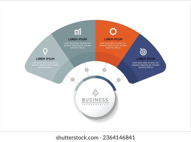 Vector infographic business presentation template connected with 4 options