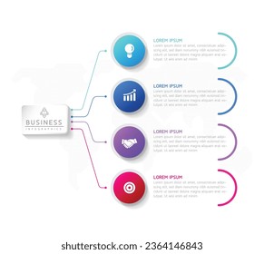Vector infographic business presentation template connected with 4 options