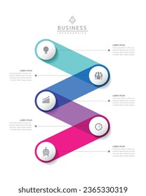 Plantilla de presentación de negocios de infografía vectorial con interconexión circular con 5 opciones.