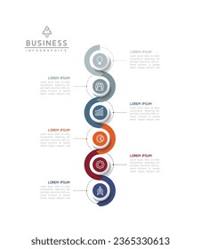 Plantilla de presentación de negocios de infografía vectorial con interconexión circular con 6 opciones.