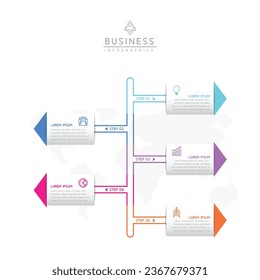 Vector infographic business presentation template connected with 5 options