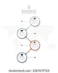 Vector infographic business presentation template with circular interconnection with 4 options.