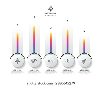 Vector infographic business presentation template connected with 5 steps.