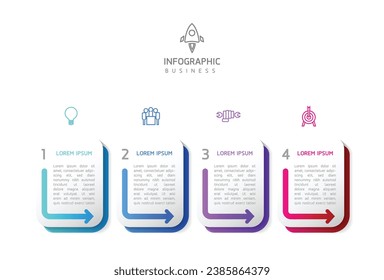 Vector infographic business presentation template connected with 4 options