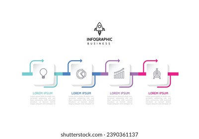 Vector infographic business presentation template connected with 4 options