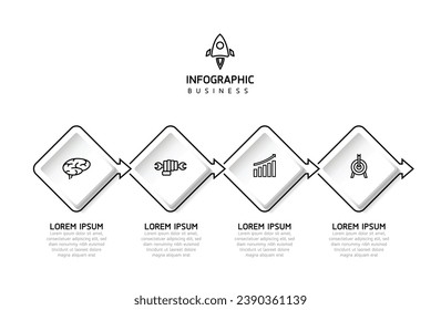 Vector infographic business presentation template connected with 4 options