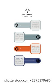 Vector infographic business presentation template connected with 4 options