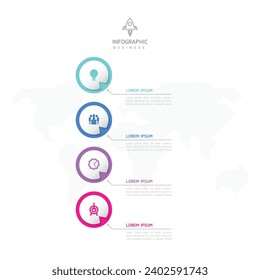 Vector infographic business presentation template with circular interconnection with 4 options.