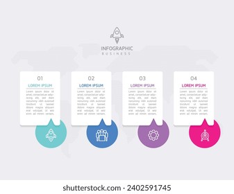 Vector infographic business presentation template with circular interconnection with 4 options.