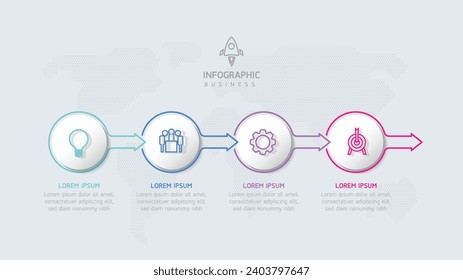 Plantilla de presentación de negocios de infografía vectorial con interconexión circular con 4 opciones.