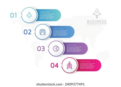 Vector infographic business presentation template with circular interconnection with 4 options.