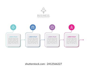 Vector infographic business presentation template connected with 4 options