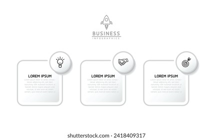 Vector infographic business presentation template connected with 3 options