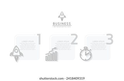Vector infographic business presentation template connected with 3 options