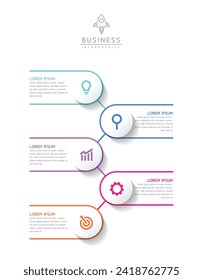 Vector infographic business presentation template with circular interconnection with 5 options.