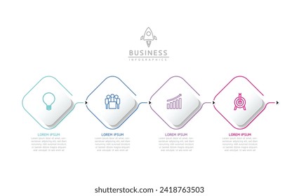 Vector infographic business presentation template connected with 4 options