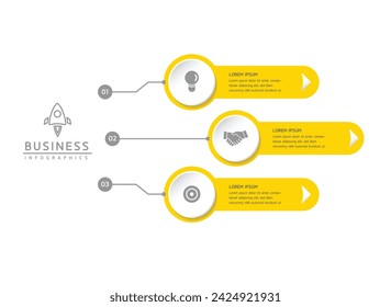 Vector infographic business presentation template connected with 3 options