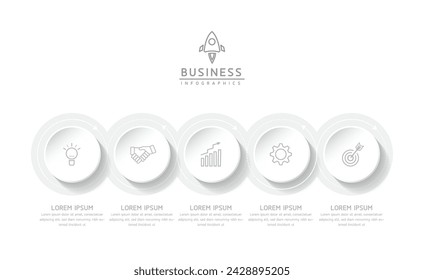 Vector infographic business presentation template with circular interconnection with 6 options.