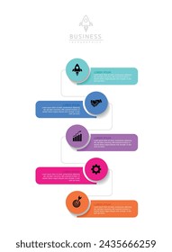 Plantilla de presentación de negocios de infografía vectorial con interconexión circular con 5 opciones.