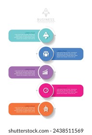 Vector infographic business presentation template connected with 5 options