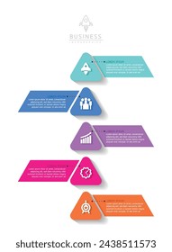 Vector infographic business presentation template connected with 5 options