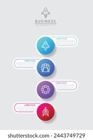 Plantilla de presentación de negocios de infografía vectorial con interconexión circular con 4 opciones.
