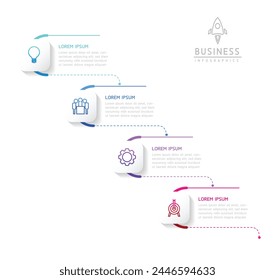 Vector infographic business presentation template connected with 4 options
