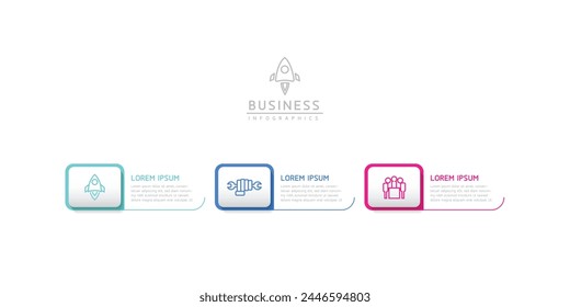 Vector infographic business presentation template connected with 3 options