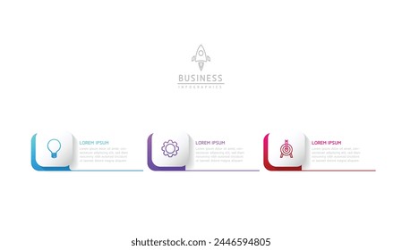 Vector infographic business presentation template connected with 3 options