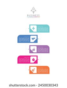 Vector infographic business presentation template connected with 5 options