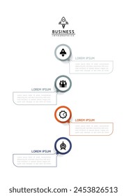 Vector infographic business presentation template with circular interconnection with 4 options.