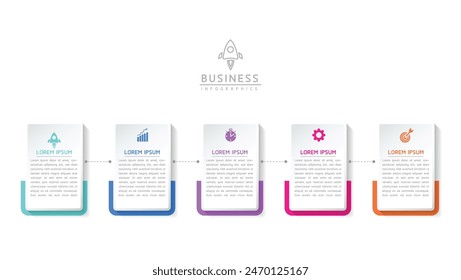 Vector infographic business presentation template connected with 5 options
