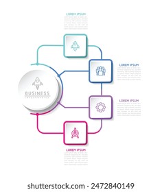 Vector infographic business presentation template connected with 4 options