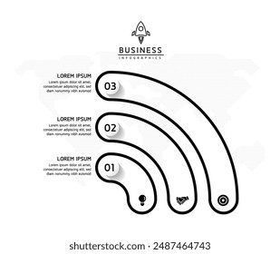 Vector infographic business presentation template connected with 3 options