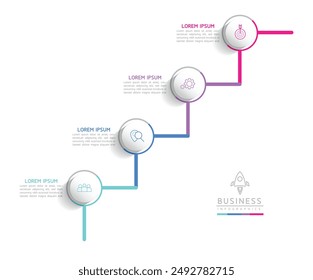 Vector infographic business presentation template connected with 4 options