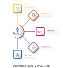 Vector infographic business presentation template connected with 5 options