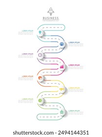 Vector infographic business presentation template with circular interconnection with 8 options.