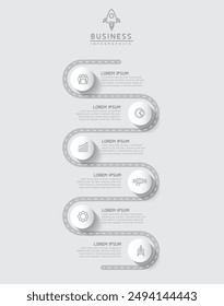 Vector infographic business presentation template with circular interconnection with 6 options.