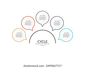 Vector infographic business presentation template with 5 options.