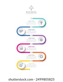 Vektor-Infografik-Business-Präsentationsvorlage mit zirkulärer Verbindung mit 6 Optionen.