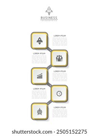 Vektor-Infografik Business-Präsentation Vorlage mit 5 Optionen verbunden