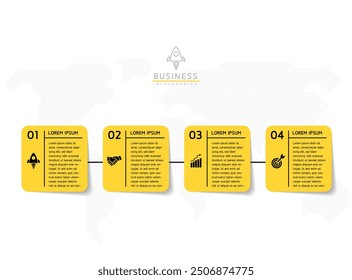 Vector infographic business presentation template connected with 4 options