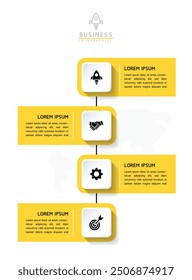 Vector infographic business presentation template connected with 4 options
