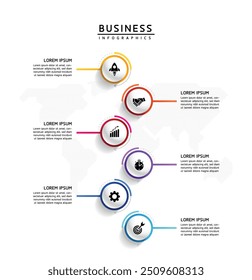 Vector infographic business presentation template with circular interconnection with 6 options.