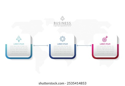 Vektor-Infografik Business-Präsentation Vorlage verbunden mit 3 Optionen